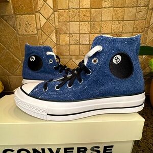 NWB Converse Chuck Taylor All Star 70 Hi Stussy 8-Ball x | Men's 6 Women’s 8